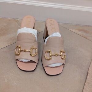 Gucci Horsebit Accent Leather Slides